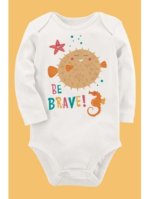 Limon Organik Baskılı Pamuklu Unisex Bebek Body UZUNKOLE29