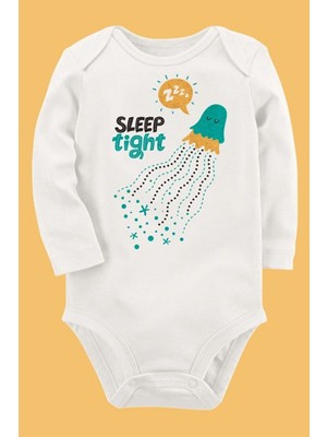 Limon Organik Baskılı Pamuklu Unisex Bebek Body UZUNKOLE61