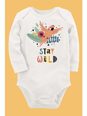 Limon Organik Baskılı Pamuklu Unisex Bebek Body UZUNE228