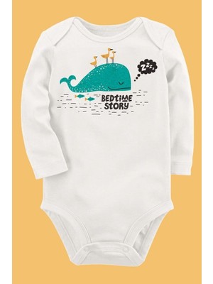 Limon Organik Baskılı Pamuklu Unisex Bebek Body UZUNKOLE62