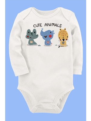 Limon Organik Baskılı Pamuklu Unisex Bebek Body UZUNKOLE81