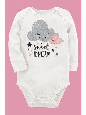 Limon Organik Baskılı Pamuklu Unisex Bebek Body UZUNKOLE125