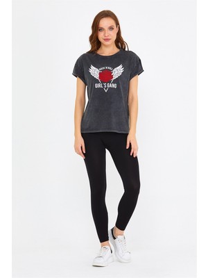 BRZ Collection Parça Boyalı Kadın T-Shirt