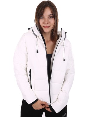 Lumberjack Kapüşonlu Kadın Mont Apreski Beyaz/white 20W32APRESKI