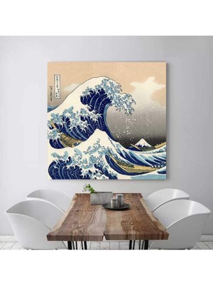 VeraStore Hokusai  Kanagawa'da Büyük Dalga (Kare) Kanvas Tablo