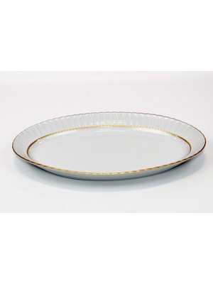 Güral Porselen Kütahya Porselen 35 cm Yaldızlı Kayık Tabak