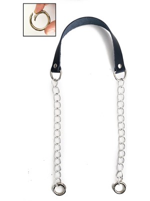 Alfa Tasarım Atölyesi Deri Ve Zincir Yaylı Halka Takım Çanta Sapı 75 Cm Aksesuar