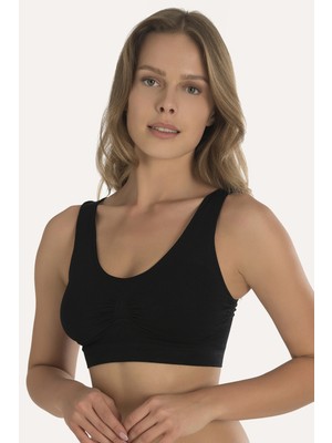 Nbb -  Siyah Seamless Yarım Büstiyer