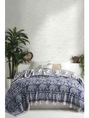 Jakarlı Çift Kişilik Pamuk Pike - Fil