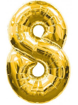 Acar Süs Folyo Balon Rakam 8 Altin 40 Inc ( 100 cm )