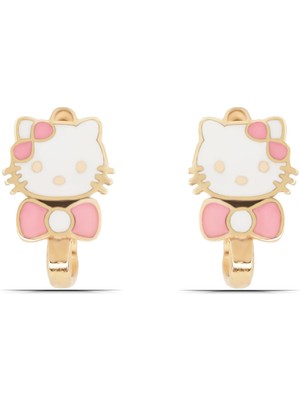 Parmas Design Kız Çocuk Hello Kitty Kedi Tasarım 925 Ayar Gümüş J Küpe