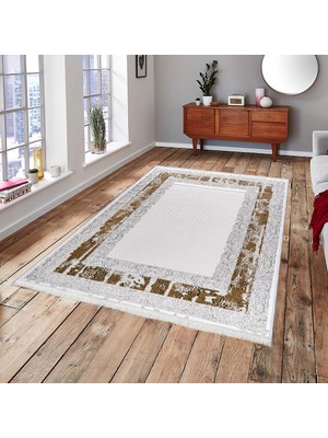 Bazaar Forum Bazaarforum Dekoratif Saçaklı Mermer Desen Yeni Model Pvc Deri Kaymaz Taban Dijital Baskı Halı 80X140CM CK-561