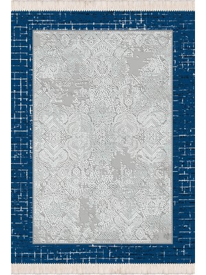 Bazaar Forum Bazaarforum Dekoratif Saçaklı Mermer Desen Yeni Model Pvc Deri Kaymaz Taban Dijital Baskı Halı 80X140CM CK-645