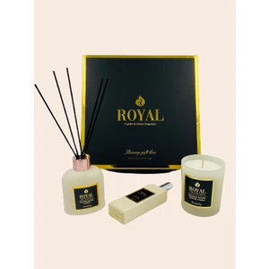 Royal Mum 3 Lü Royal Bella Kokulu Somon Bej Rengi Cam Set ve  Şık  Hediye Kutusu