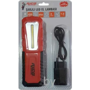 RC0028 420 Lümens Şarjlı LED El Feneri El Lambası Mıktanıslı
