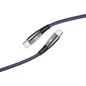 Linktech K645 Premium Type-C To Type-C Şarj ve Data Kablosu LED Işıklı 3A 1.2mt Mavi