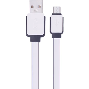 C63 Micro USB Şarj ve USB Data Kablosu Yassı 2.0A 1.2mt Beyaz
