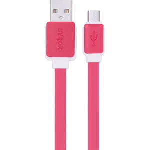 C63 Micro USB Şarj ve USB Data Kablosu Yassı 2.0A 1.2mt Kırmızı