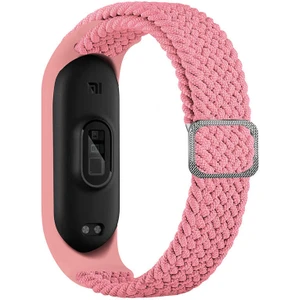 Case 4U Xiaomi Mi Band 6 / Mi Band 5 / Mi Band 4 / Mi Band 3 Akıllı Bileklik Hasır Örgü Suya Dayanıklı Kordon Kayış KRD-49 - Pembe