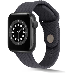 Case 4U Apple Watch Uyumlu Seri 7/6/SE/5/4 Naylon Hasır Örgü Dayanıklı Kordon Kayış KRD-37 42mm 44mm 45mm - Gri