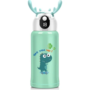 Better Life Akıllı Çocuk Su Şişesi - 18 Oz, 3 Kapaklı (Saman Kapaklı), Vakum Izoleli Su Şişesi 316 Paslanmaz Çelik, Isı Göstergesi, Modern Çift Duvarlı Termo Kupa Metal Kantin (Yurt Dışından)
