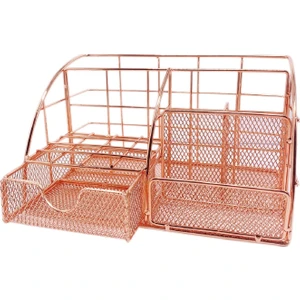 Better Life Rose Gold Masa Düzenleyici-Mesh Metal Çok Kullanımlı Kırtasiye Masaüstü Düzenleyici, Ofis, Okul, Ev Için 6 Bölmeli (Yurt Dışından)