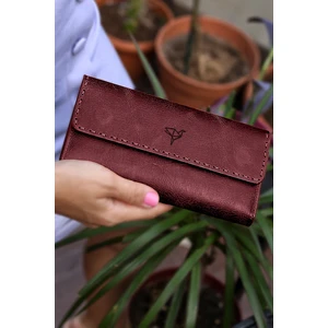 Pavia Vintage Deri Saraç Dikişli Portföy Kadın Cüzdanı