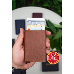 Jordan Otomatik Mekanizmalı Erkek Kartlık Cüzdan Taba