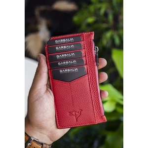 Blush Hakiki Deri Fermuarlı Unisex Kartlık Cüzdan Gül Kurusu