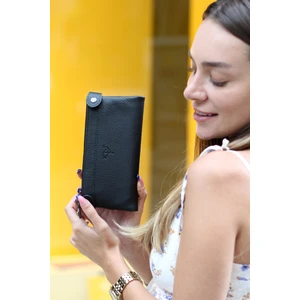 Roosevelt Deri Telefon Bölmeli El Saplı Unisex Portföy Cüzdan