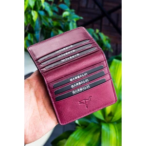 Regina Vintage Deri Erkek Kartlık Cüzdan Bordo