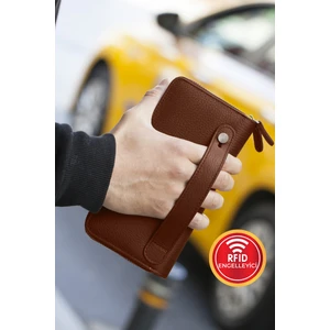 Orleans Deri Telefon Bölmeli El Çantası Cüzdan Kartlık