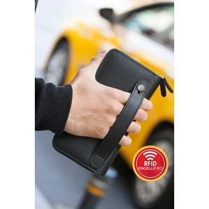 Orleans Deri Telefon Bölmeli El Çantası Cüzdan Kartlık