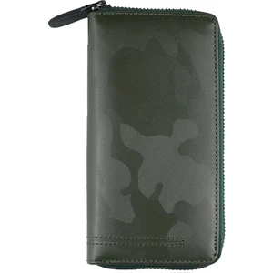 Mandela Hakiki Deri Kartlık Cüzdan Kamuflaj Yeşil