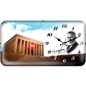 1988 Atatürk Anıtkabir Baskılı Bombe Camlı Duvar Saati
