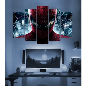 Spiderman Temalı 5 Parçalı Duvar Tablosu