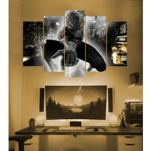 Spiderman Temalı 5 Parçalı Duvar Tablosu