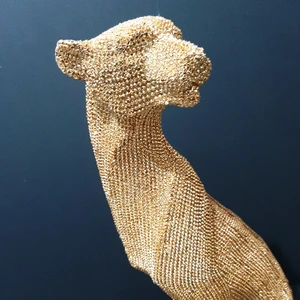 Floo Home Oturan Leopar Puma Jaguar Gold Simli Büyük Boy Biblo