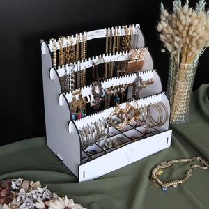 Design Otto Diamond Small Organizer Kozmetik Makyaj Kolye Küpe Yüzük Takı Kutusu Düzenleyici