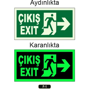 Fosforlu Çıkış Exıt Yön Levhası