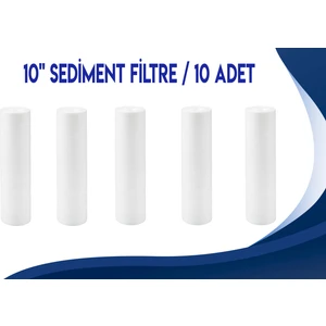 10 Adet Açık Kasa Su Arıtma Filtre 5 Mikron Sediment Spun Filtre