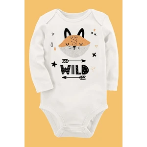 Organik Baskılı Pamuklu Unisex Bebek Body UZUNE176
