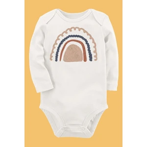 Organik Baskılı Pamuklu Unisex Bebek Body UZUNE255