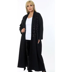 Cepli Kemerli Pul Detaylı Tam Boy Uzun Cool Hırka