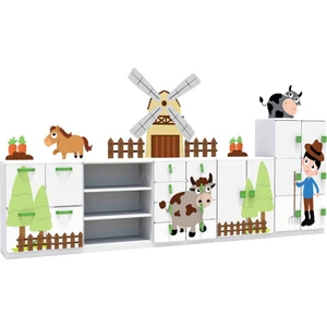 Woody Life Çiftlik Temalı Çocuk Odası Anaokulu Kreş Dolap Seti