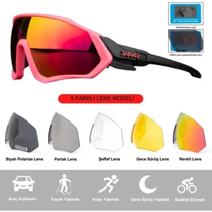 Kapvoe Blizzard Değişebilir 5 Lens Mtb Polarize Bisiklet Spor Dağ Kayak Gözlüğü