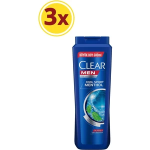 Men Cool Sport Menthol Şampuan 600  ml x 3