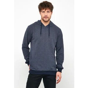 Erkek Lacivert Bisiklet Yaka Nakış Detaylı  Regular Fit Sweatshirt