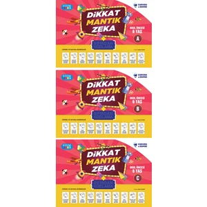 Sıfırdan Kodlama Stem (Dikkat Mantık Zeka) Okul Öncesi 6 Yaş Seti (A-B-C) 3 Kitap
