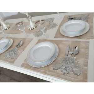 Lady Rio Amerikan Servis,runner ve Supla'lı 8 Kişilik Sunum Takımı.fransız Dantel Sunum Takıımı